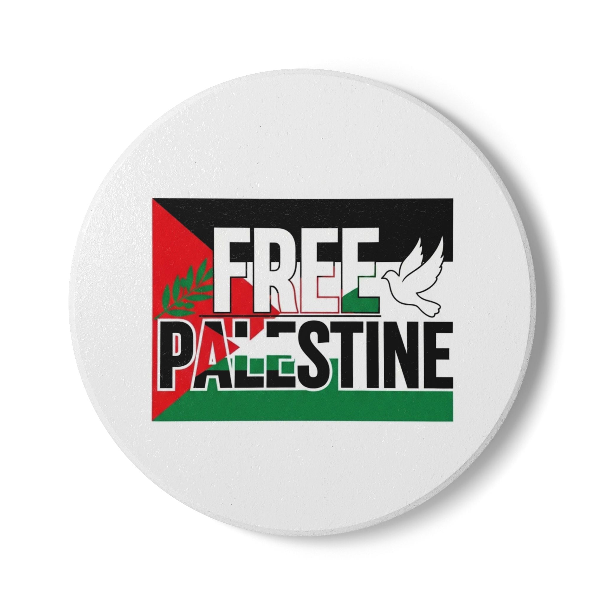 Free Palestine Ceramic Coaster