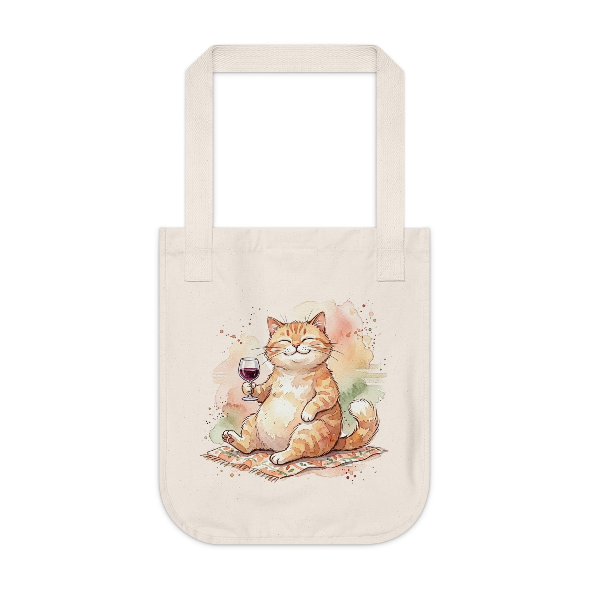 Cute Cat Organic Canvas Tote Bag