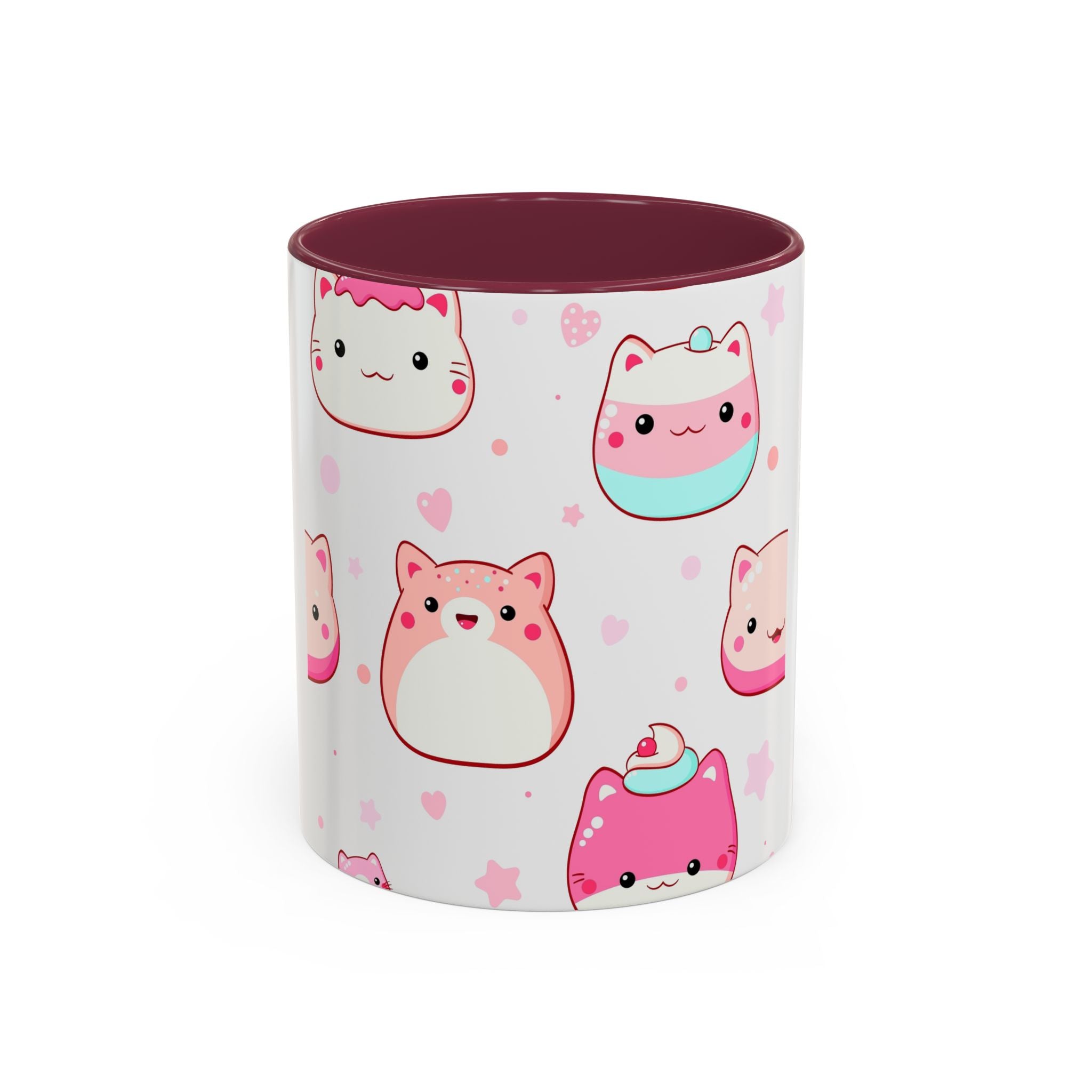 Kawaii Cute Cat Sweets Coffee Mug (11oz/15oz) – Pastel Dessert Pattern