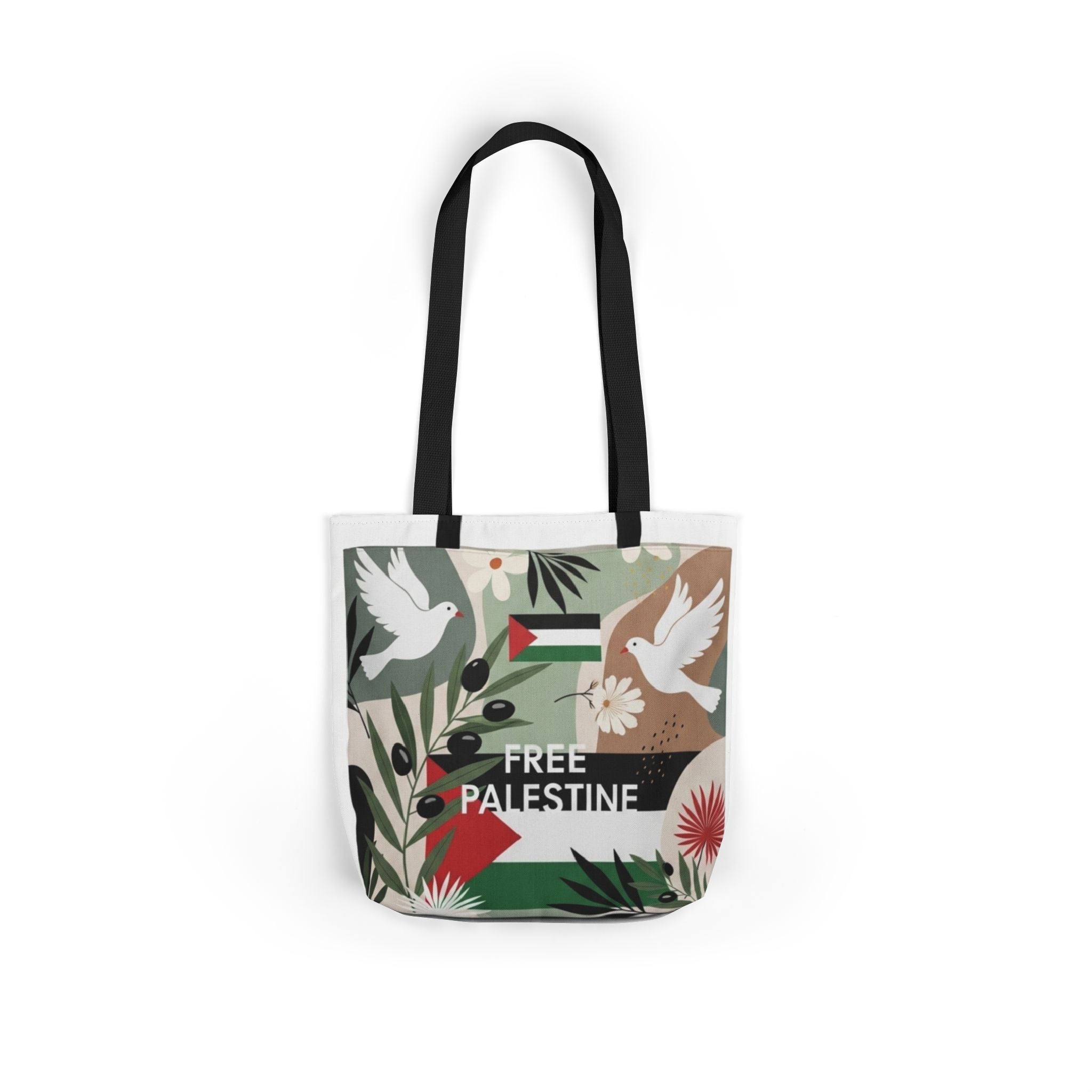 Free Palestine Canvas Tote Bag, 5-Color Straps