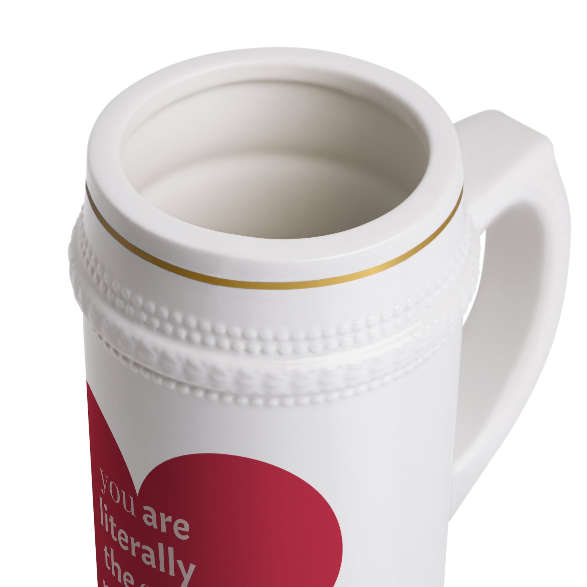 Beer Stein Mug – "You Are Literally the Only Person I Like" Heart Beer Stein, Funny Valentine’s Day Gift