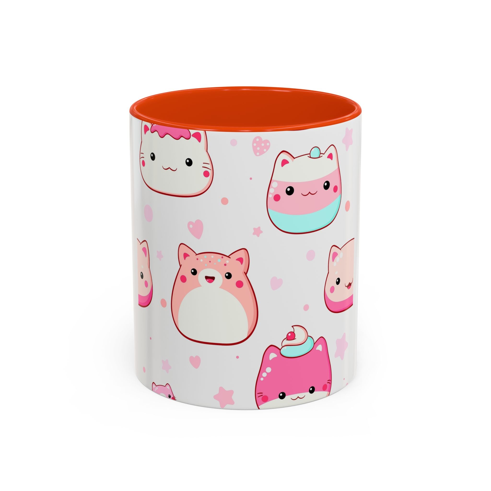 Kawaii Cute Cat Sweets Coffee Mug (11oz/15oz) – Pastel Dessert Pattern