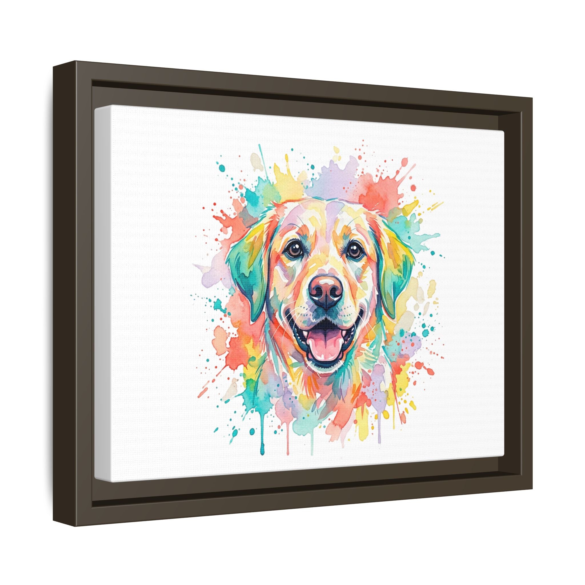 Colorful Watercolor Labrador Canvas Print — Framed Matte Wall Art