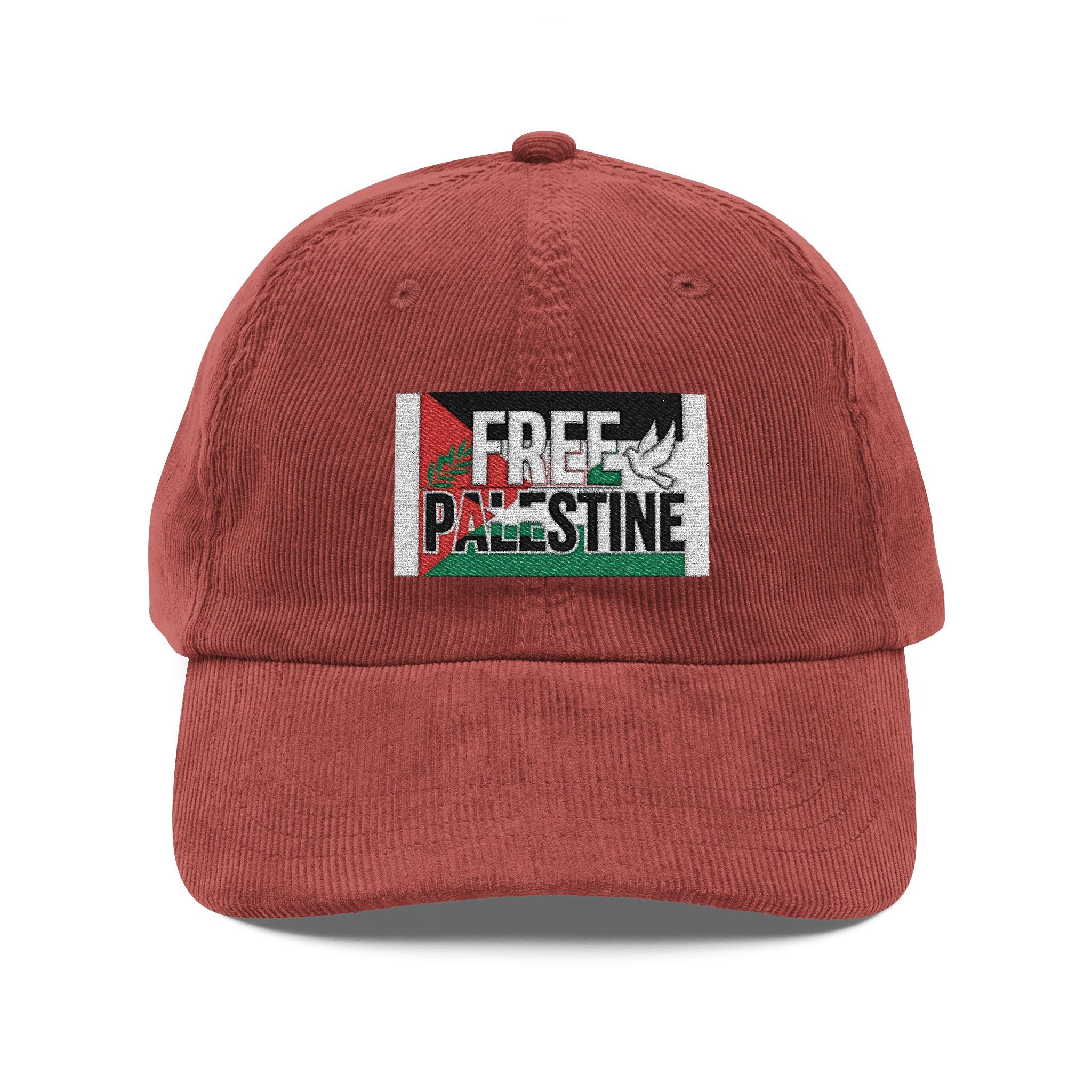 Freee Palestine Vintage Corduroy Cap (Embroidery)