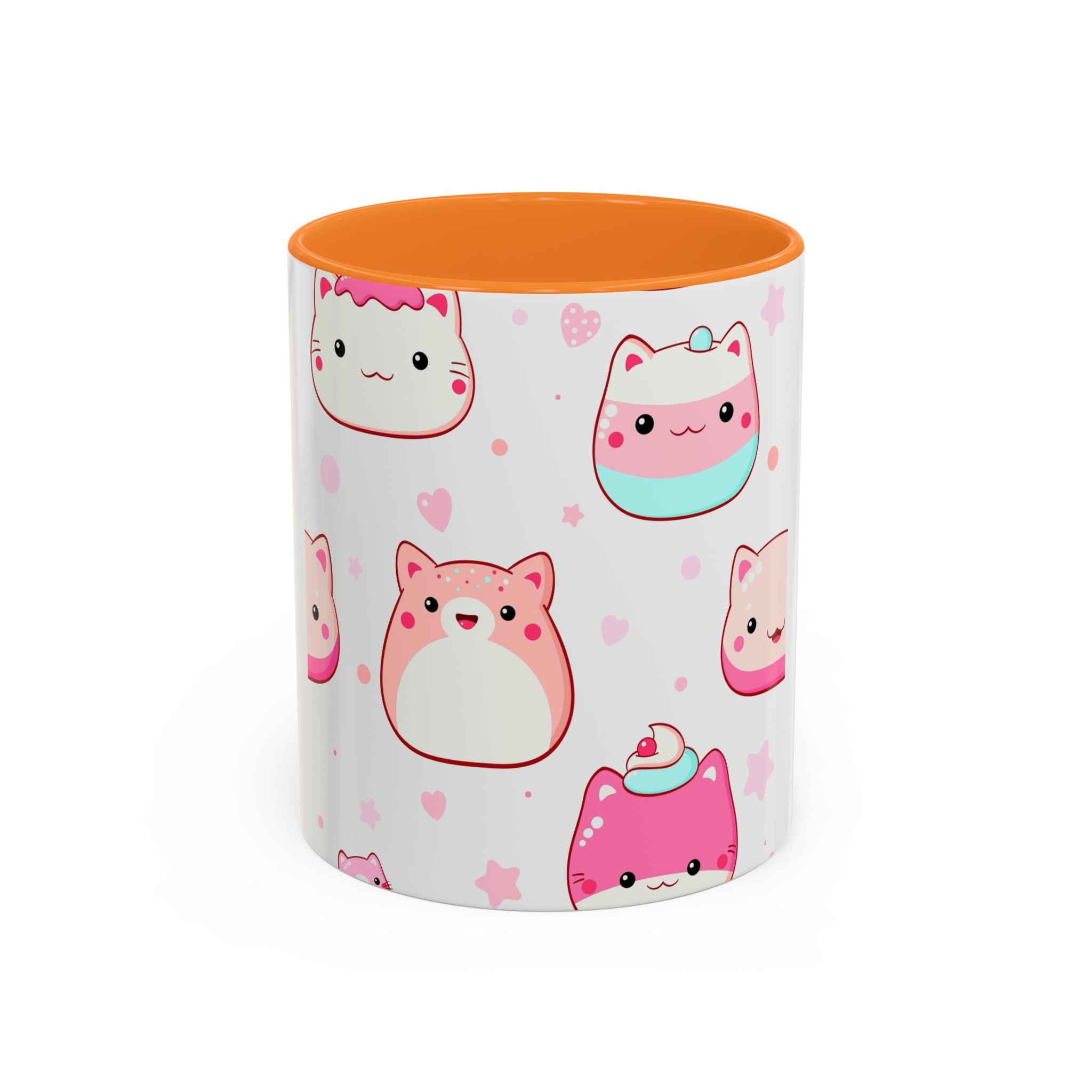 Kawaii Cute Cat Sweets Coffee Mug (11oz/15oz) – Pastel Dessert Pattern