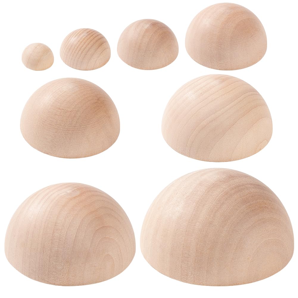 BENECREAT 8Pcs 8 Sizes Half Round Pottery Tools Set, Wooden Ceramic Top Tool Clay Tools Pottery Plate Press Tool for Making Pottery Bowls and Plates