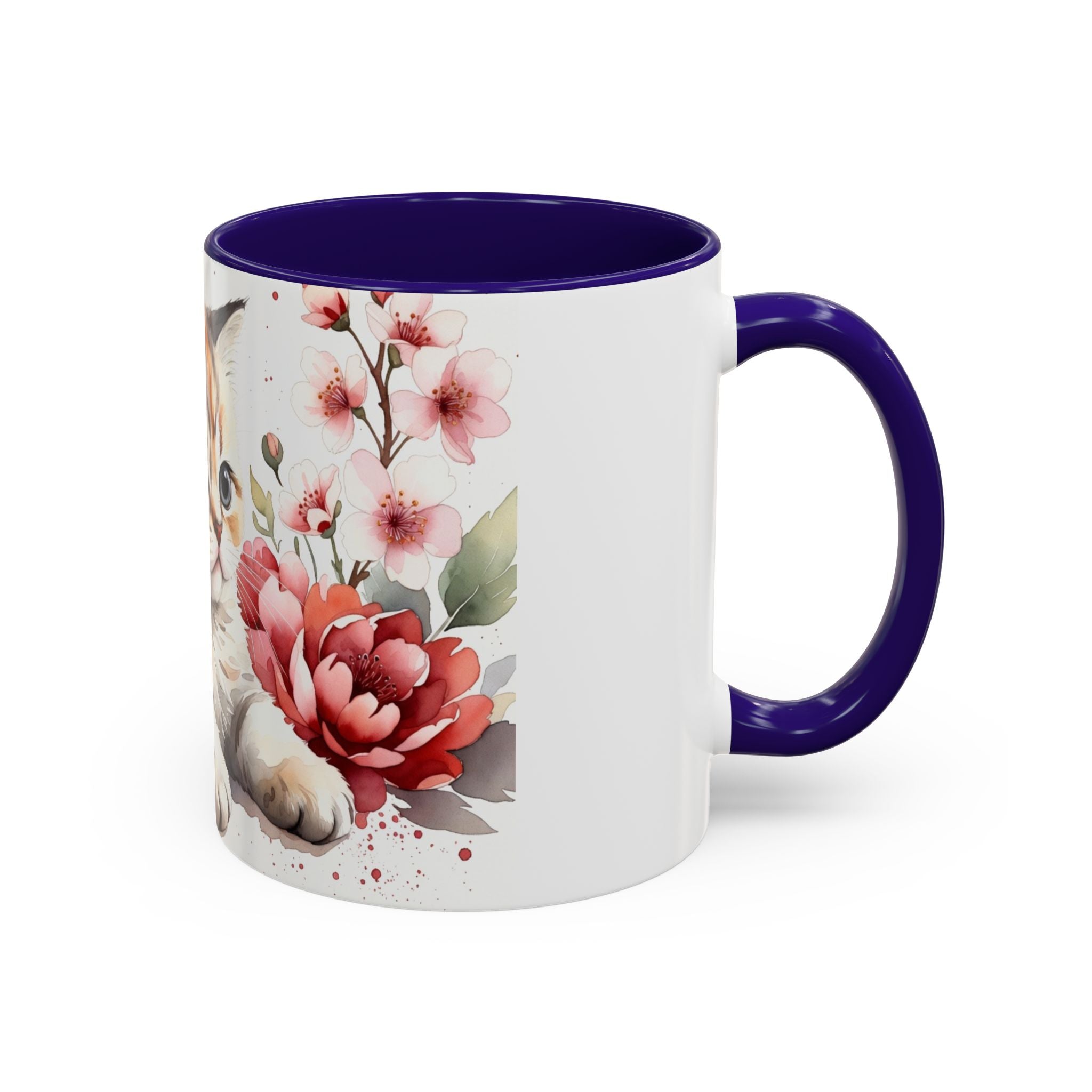 Cute Floral Kitten Coffee Mug (11oz & 15oz)