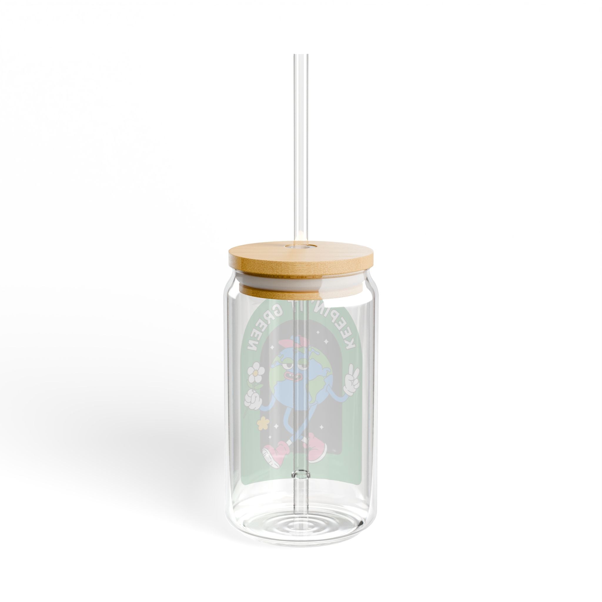 Keepin' It Green Sipper Glass - 16oz Eco-Friendly Straw Tumbler