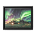 Framed Matte Canvas Print — Northern Lights Aurora Landscape