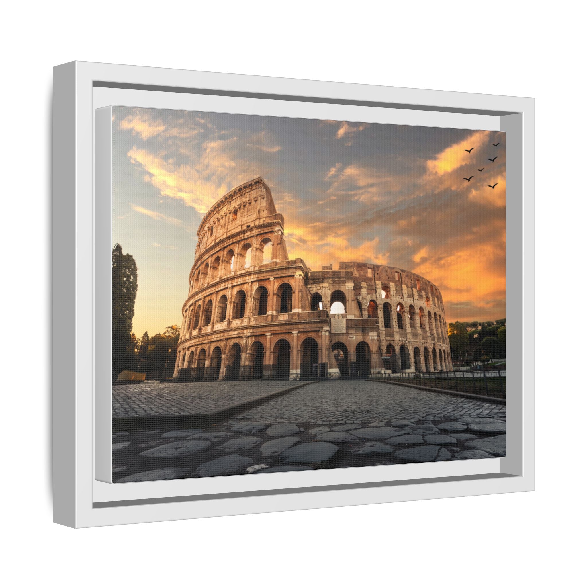 Colosseum Sunset Framed Canvas Print