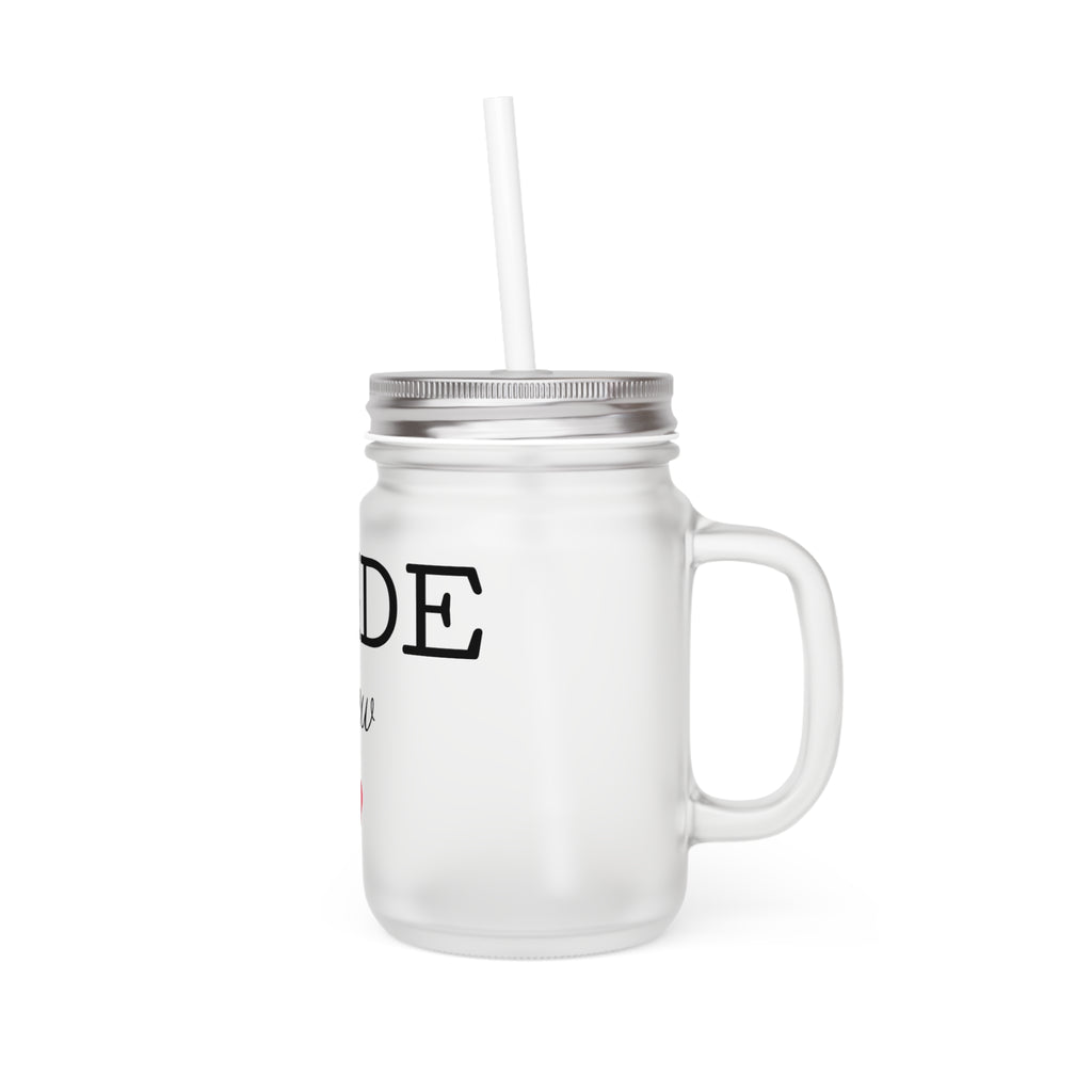 Bride Crew Mason Jar Tumbler – Bachelorette Party Drink Mug with Straw