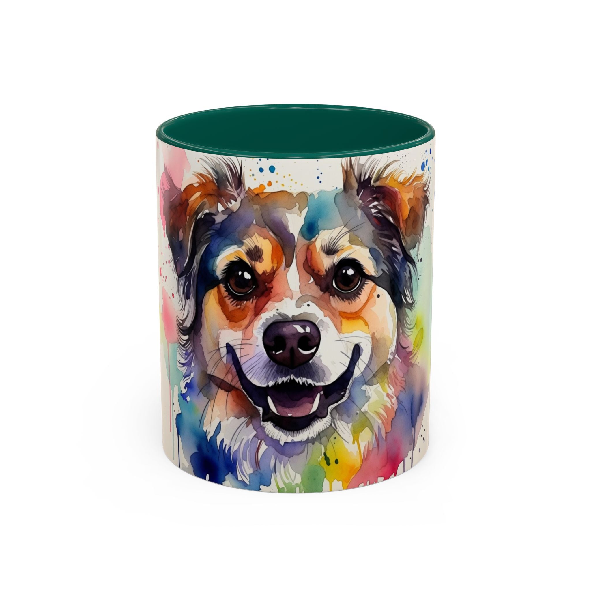 Colorful Watercolor Dog Mug (11oz & 15oz) — Vibrant Pet Portrait Coffee Cup
