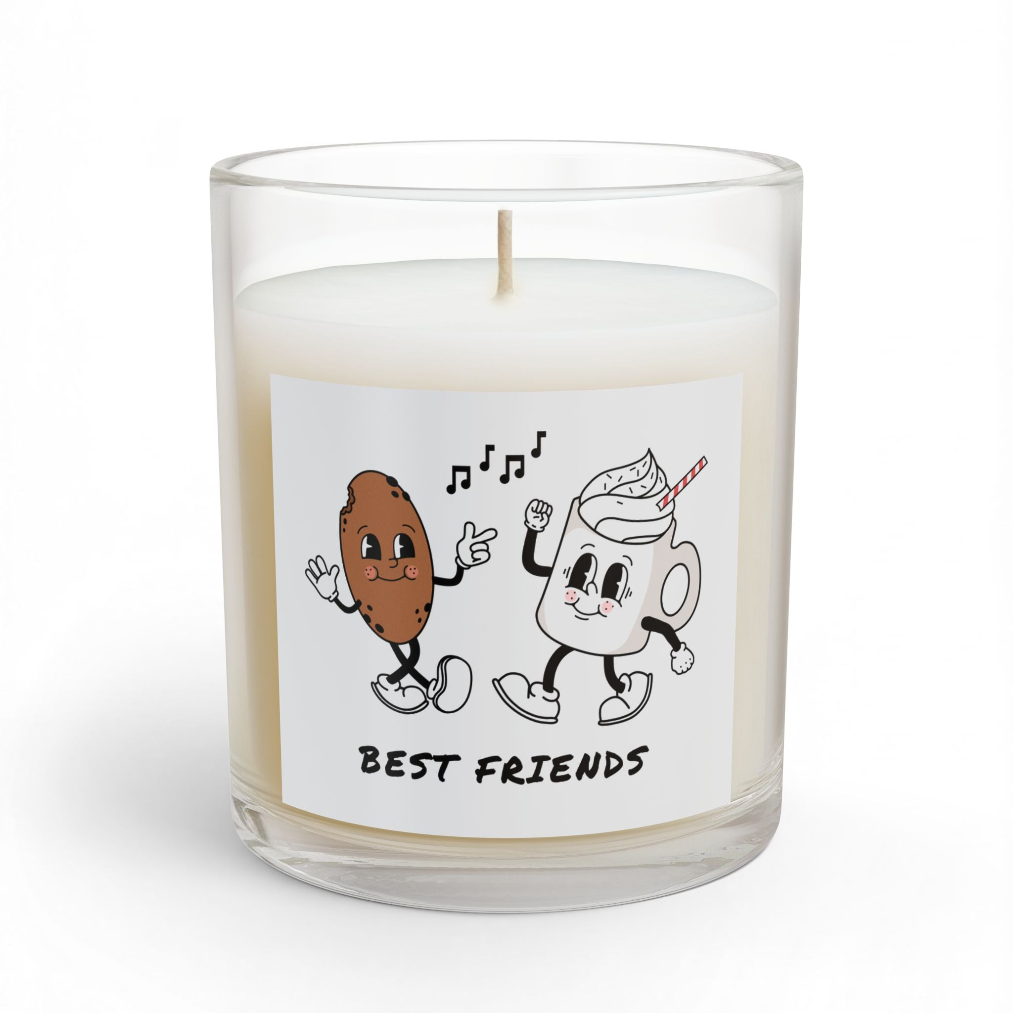 Best Friends Coffee & Donut Glass Candle — Cute Novelty 11oz Gift