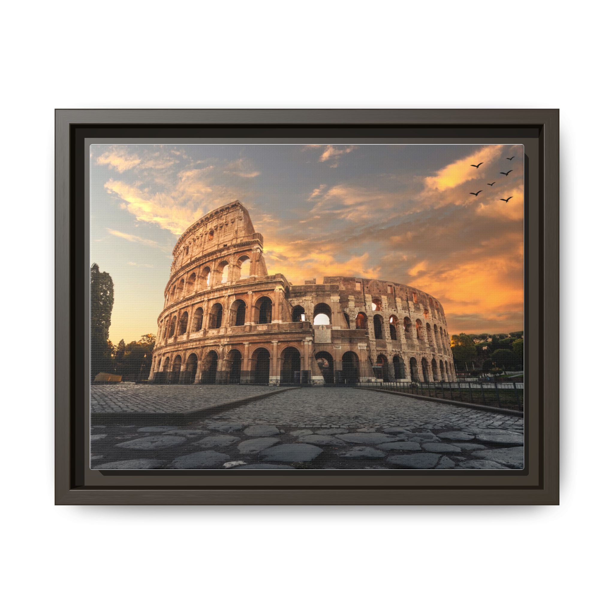 Colosseum Sunset Framed Canvas Print