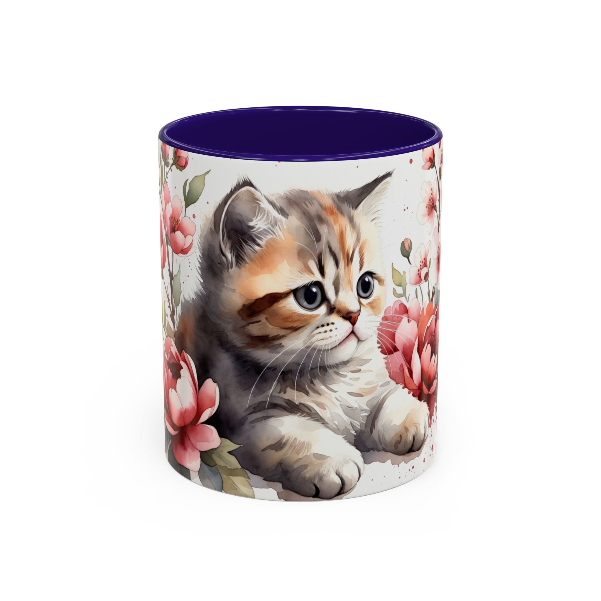 Cute Floral Kitten Coffee Mug (11oz & 15oz)
