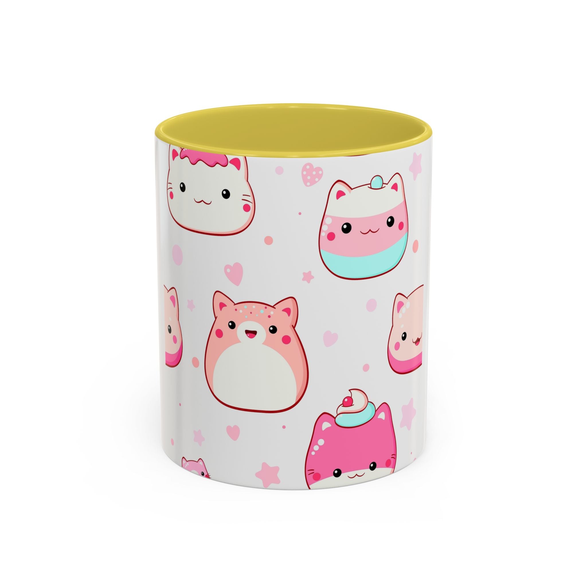 Kawaii Cute Cat Sweets Coffee Mug (11oz/15oz) – Pastel Dessert Pattern