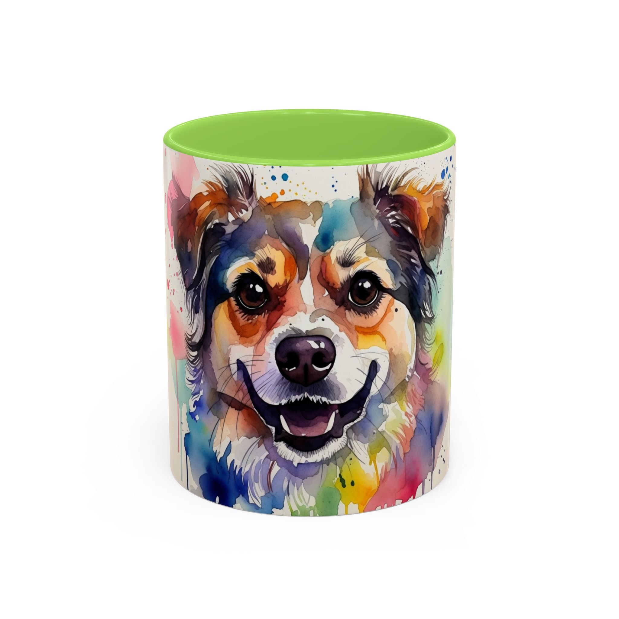 Colorful Watercolor Dog Mug (11oz & 15oz) — Vibrant Pet Portrait Coffee Cup