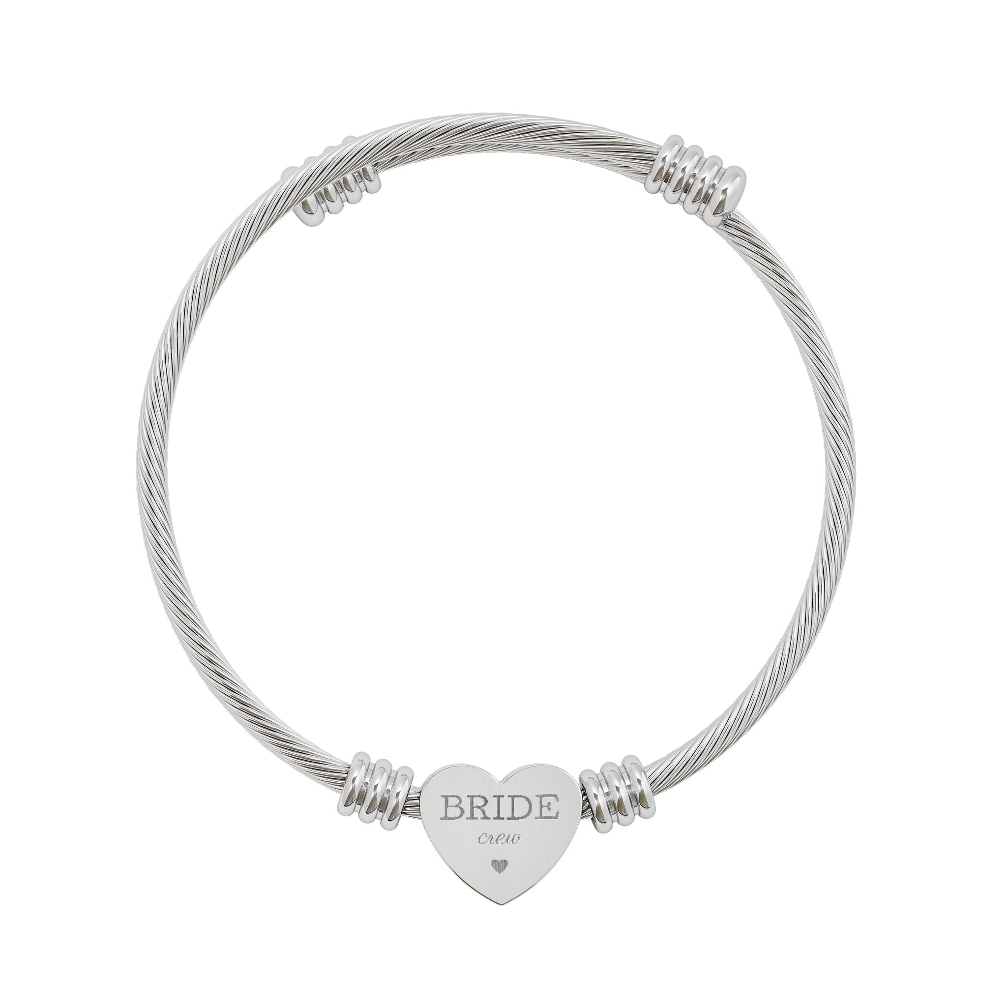 Bride Crew Heart Cuff Bracelet (Engraving)