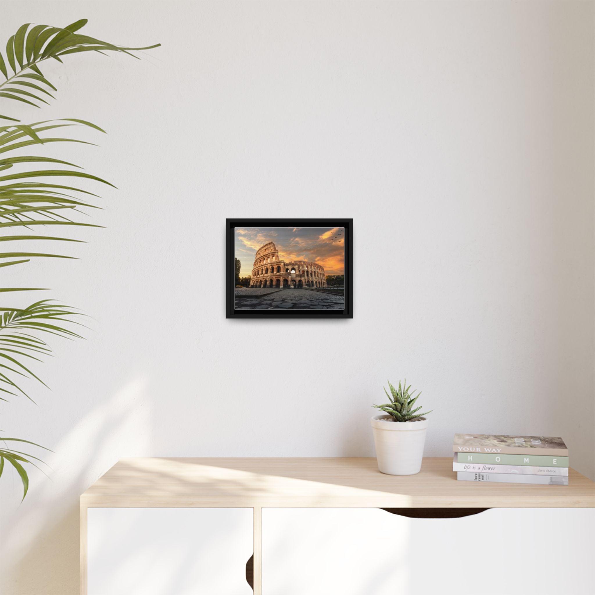 Colosseum Sunset Framed Canvas Print