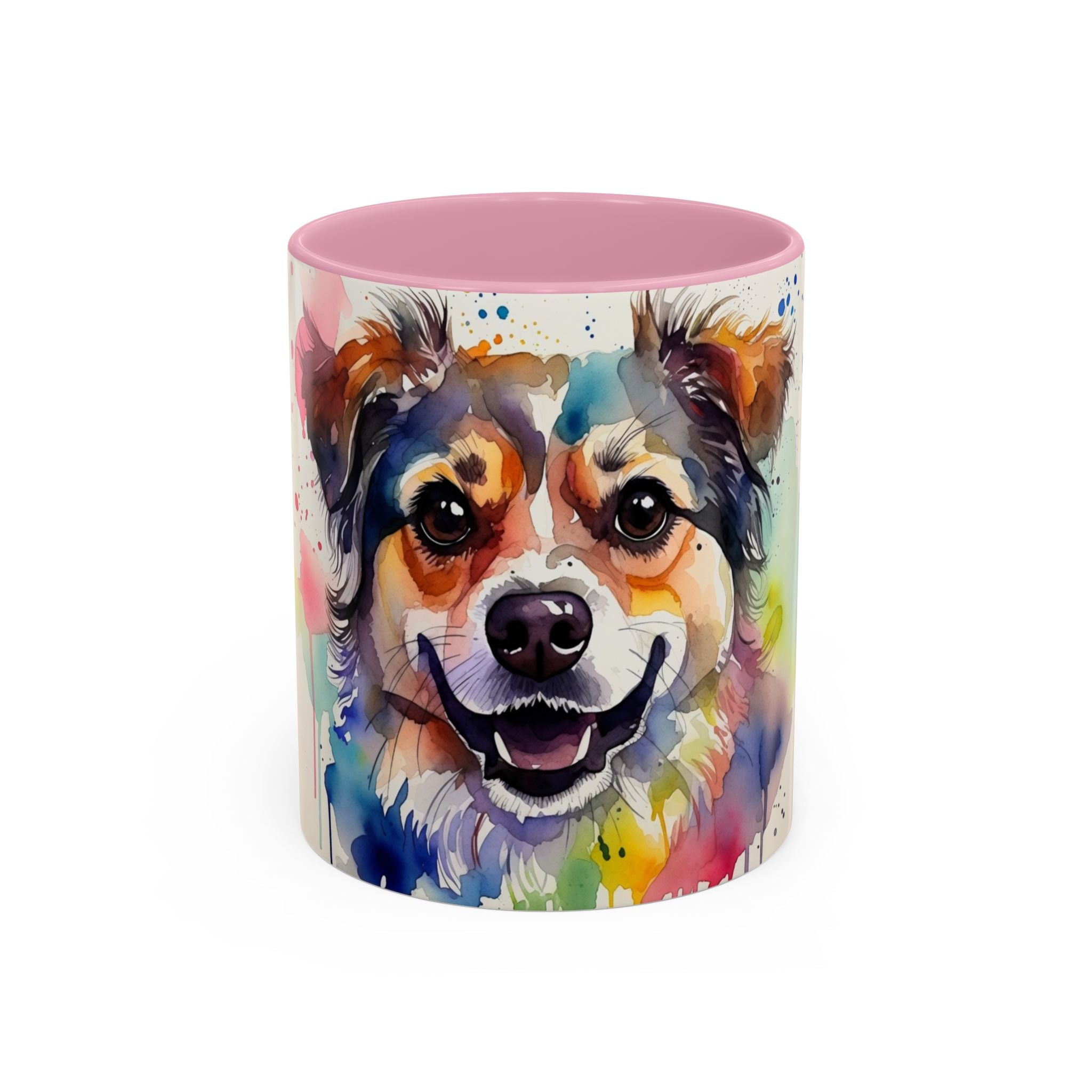 Colorful Watercolor Dog Mug (11oz & 15oz) — Vibrant Pet Portrait Coffee Cup