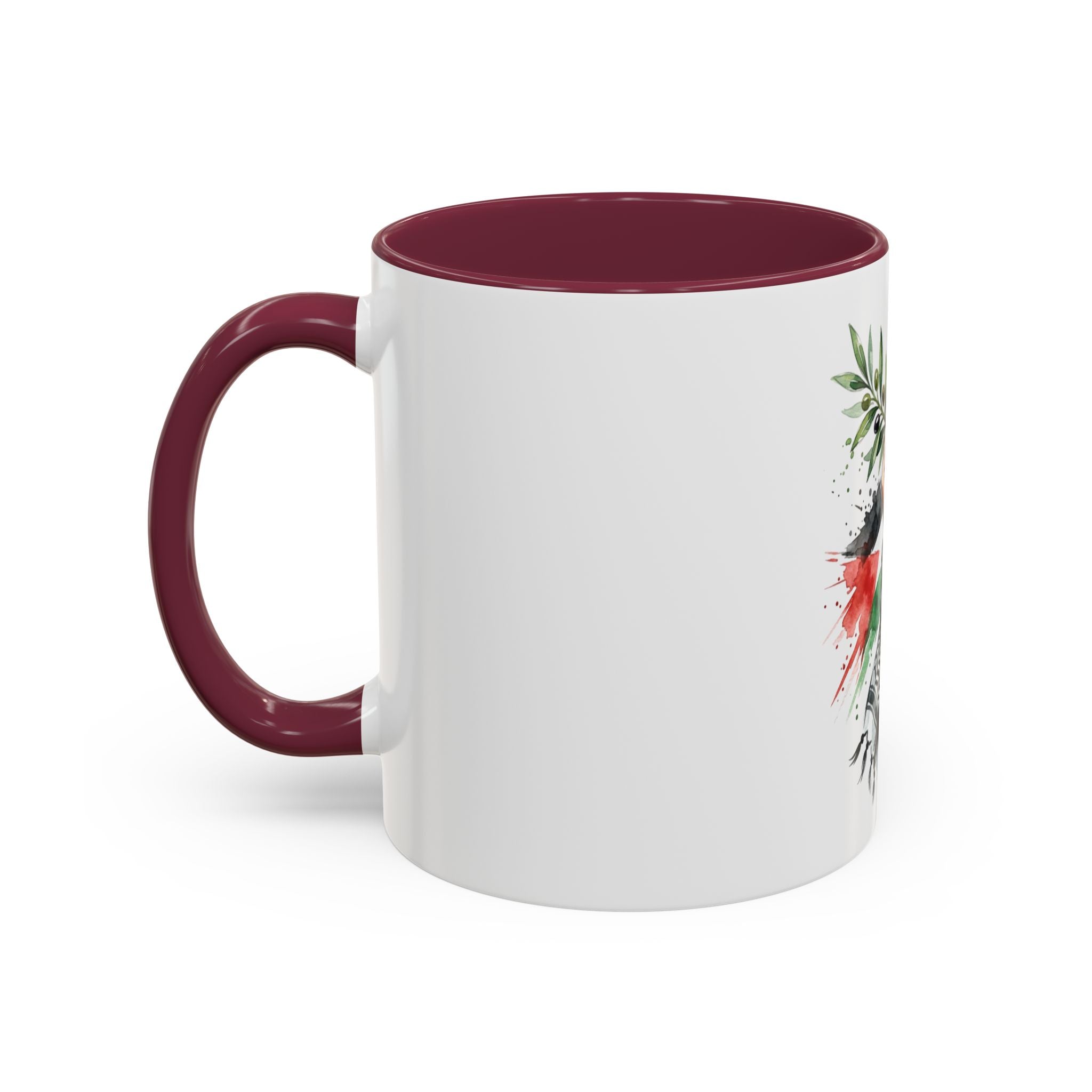 Free Palestine Protest Fist Mug — Olive Branch & Keffiyeh 11oz/15oz