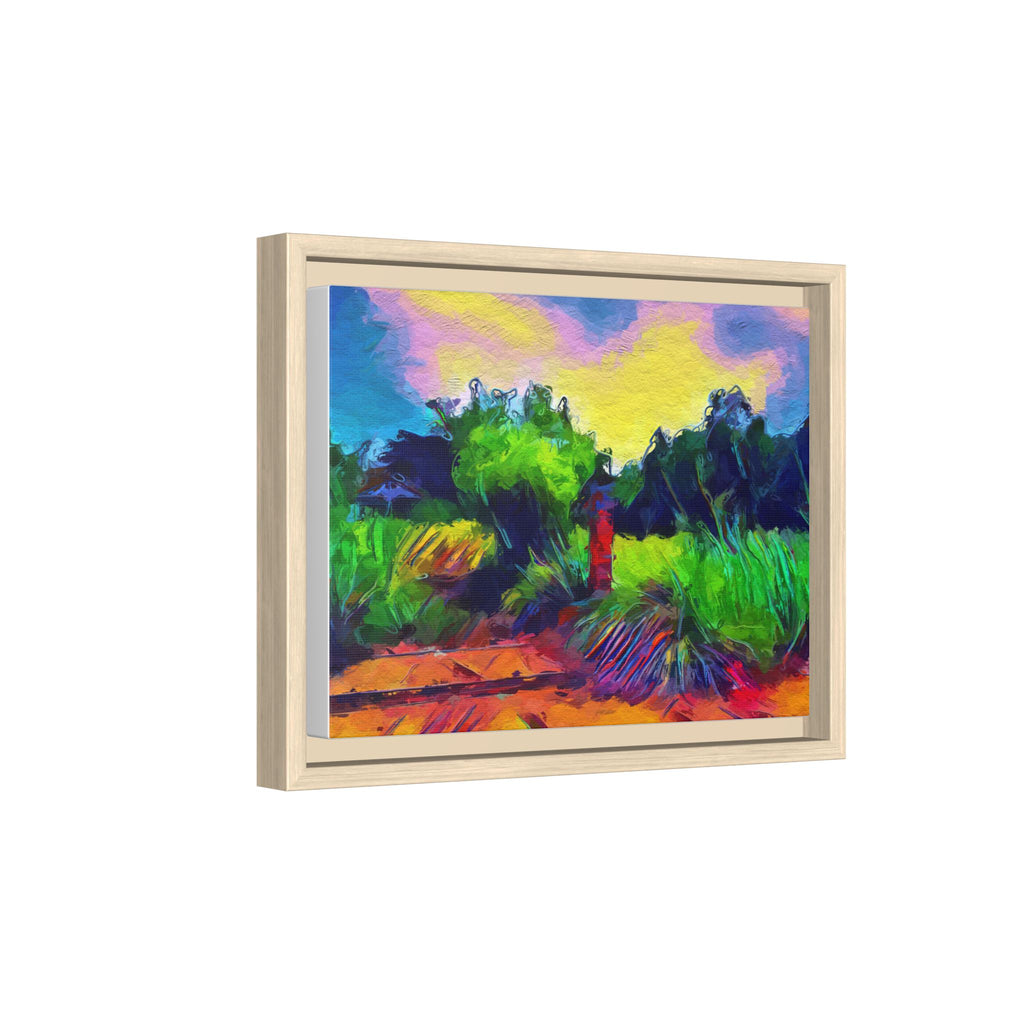 Framed Matte Canvas – Colorful Abstract Landscape Wall Art