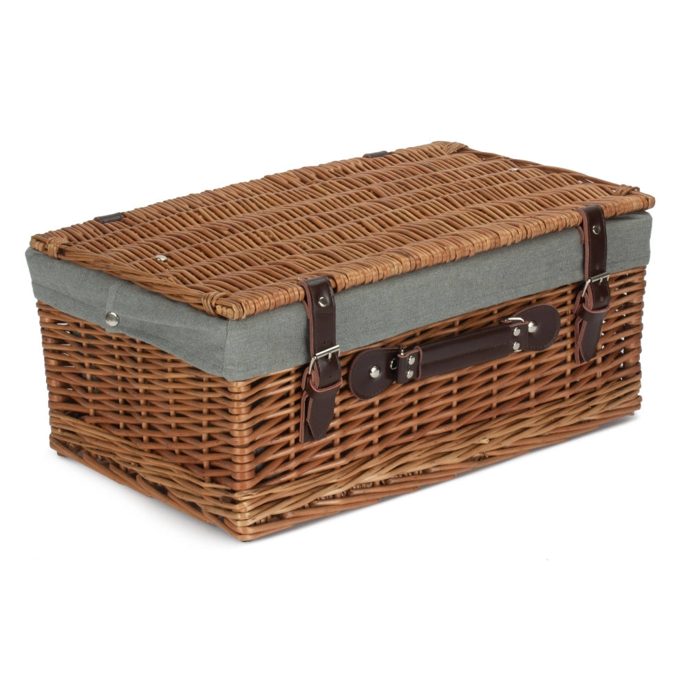 46cm Double Steamed Willow Wicker Picnic Basket